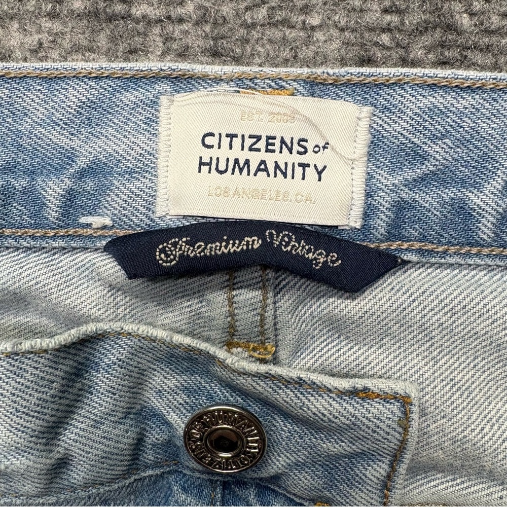 Citizens of Humanity Jeans Womens 24 Blue Ayla Baggy Distressed Button Fly - Picture 5 of 16